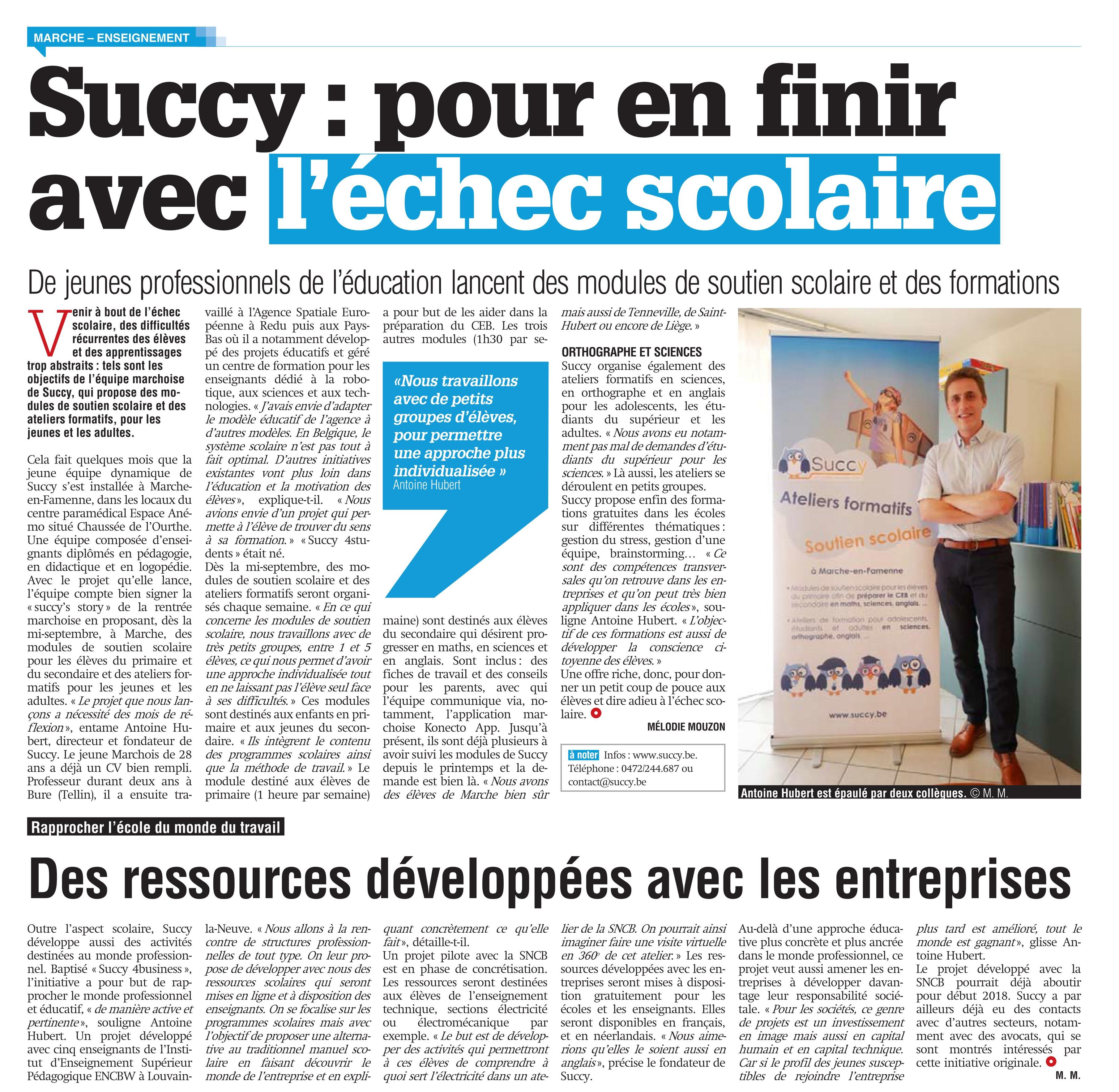 Succy : pour en finir avec l'échec scolaire ! 